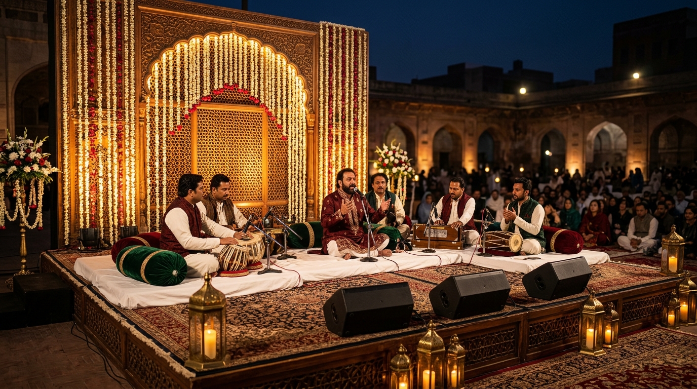 Royal Sufi Qawwali Night Stage Setup by Asian Events